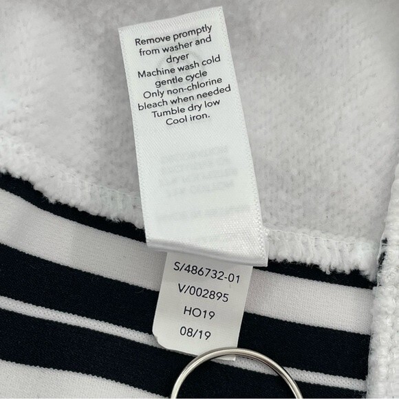 Athleta 24/7 White Black Stripe Pullover Sweatshirt Size Small - Picture 8 of 10